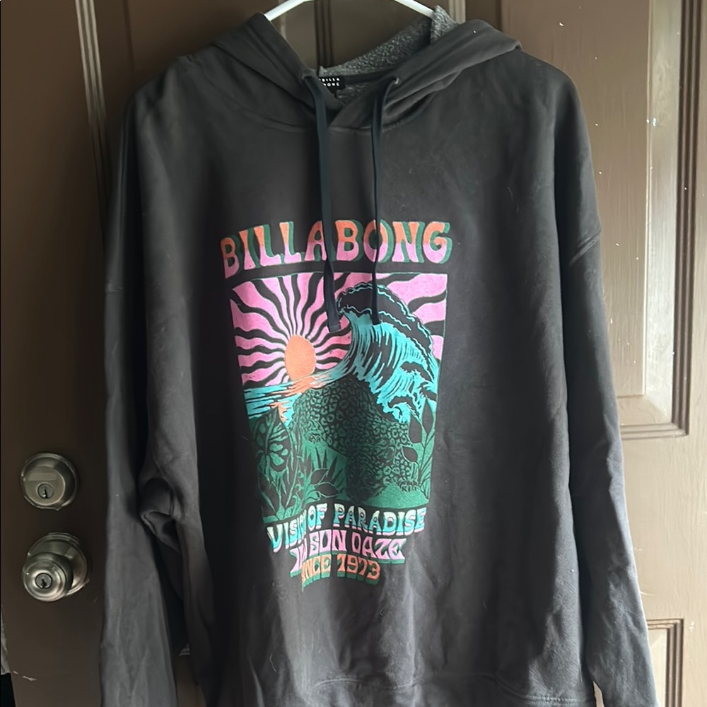 Billabong Black Hoodie with Vibrant Graphic